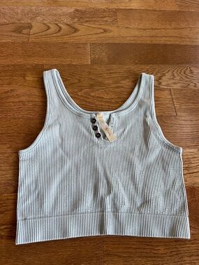 By Together Ribbed Crop Tank in Light Gray
